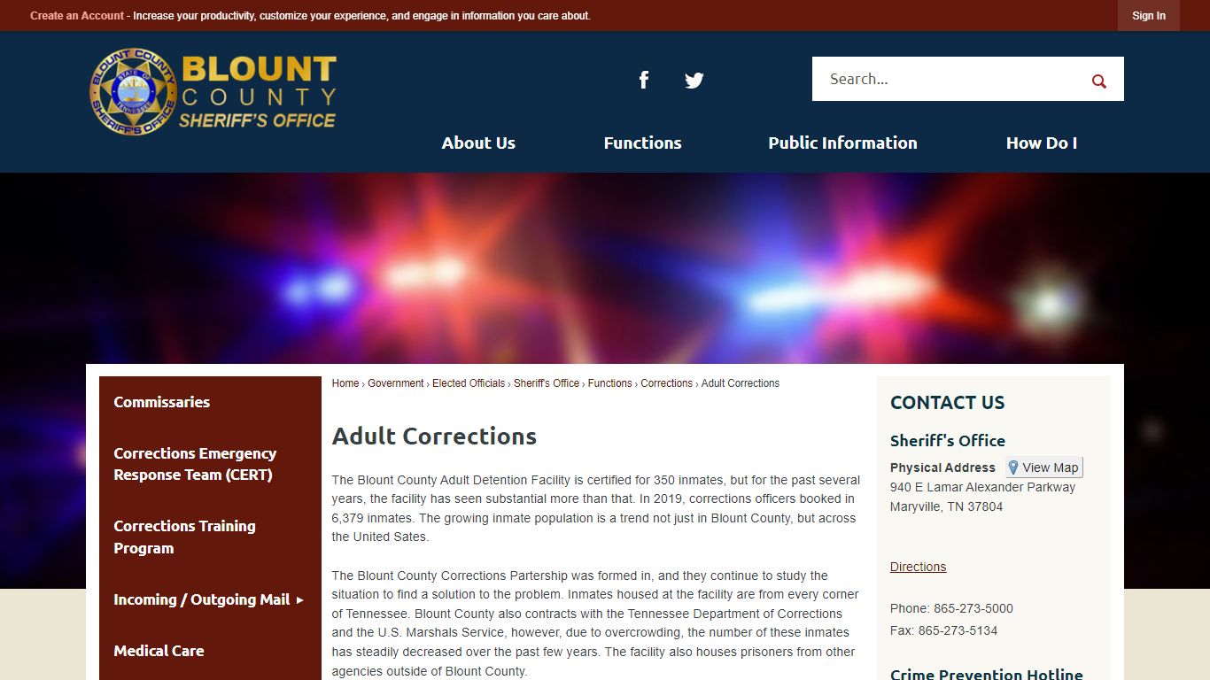 Adult Corrections | Blount County, TN
